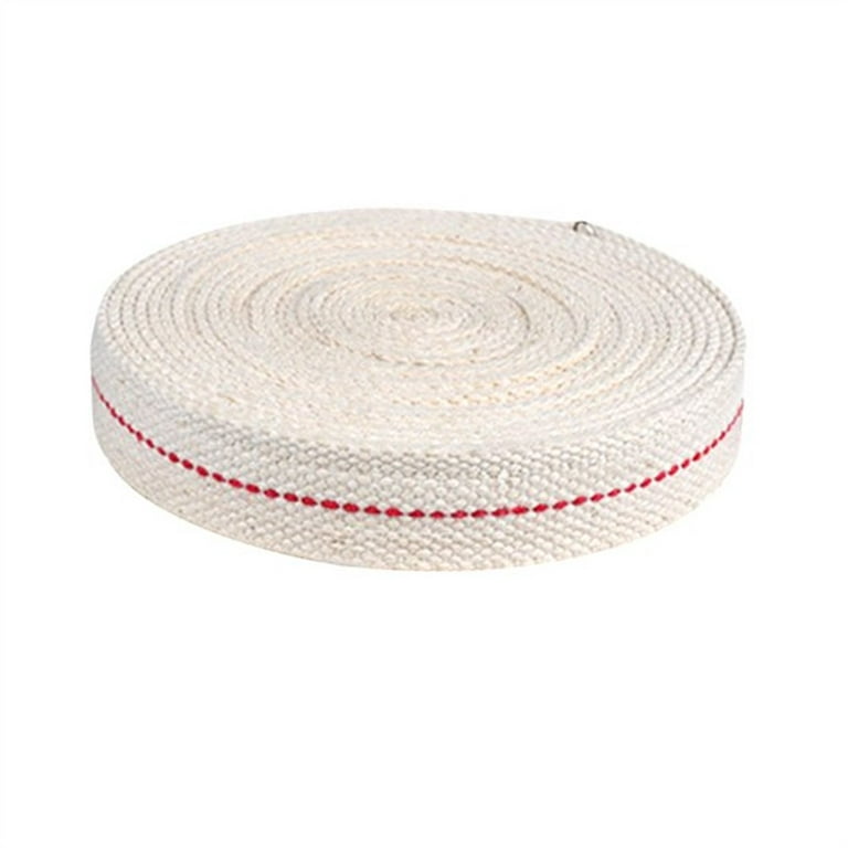 Uxcell Oil Lamp Wick with Red Stitch Cotton 1 x 6.56 Ft White 