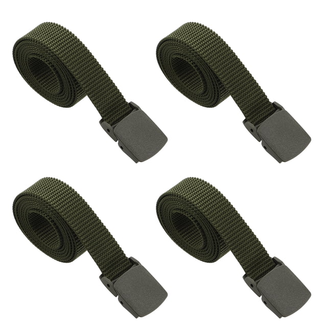 Cinturón de lona de nailon ajustable para hombre, 4 unidades, resistente, para entrenamiento al aire libre y senderismo, multifuncional, para uso general.