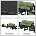 thumbnail image 4 of Better Homes & Gardens Ezra 4-Piece Outdoor HDPE Conversation Set, Black with Green Cushions, 4 of 9