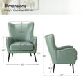 thumbnail image 6 of Faux Leather Armchair Upholstered Wingback Chair Set of 2 Living Room Bedroom Sage, 6 of 9