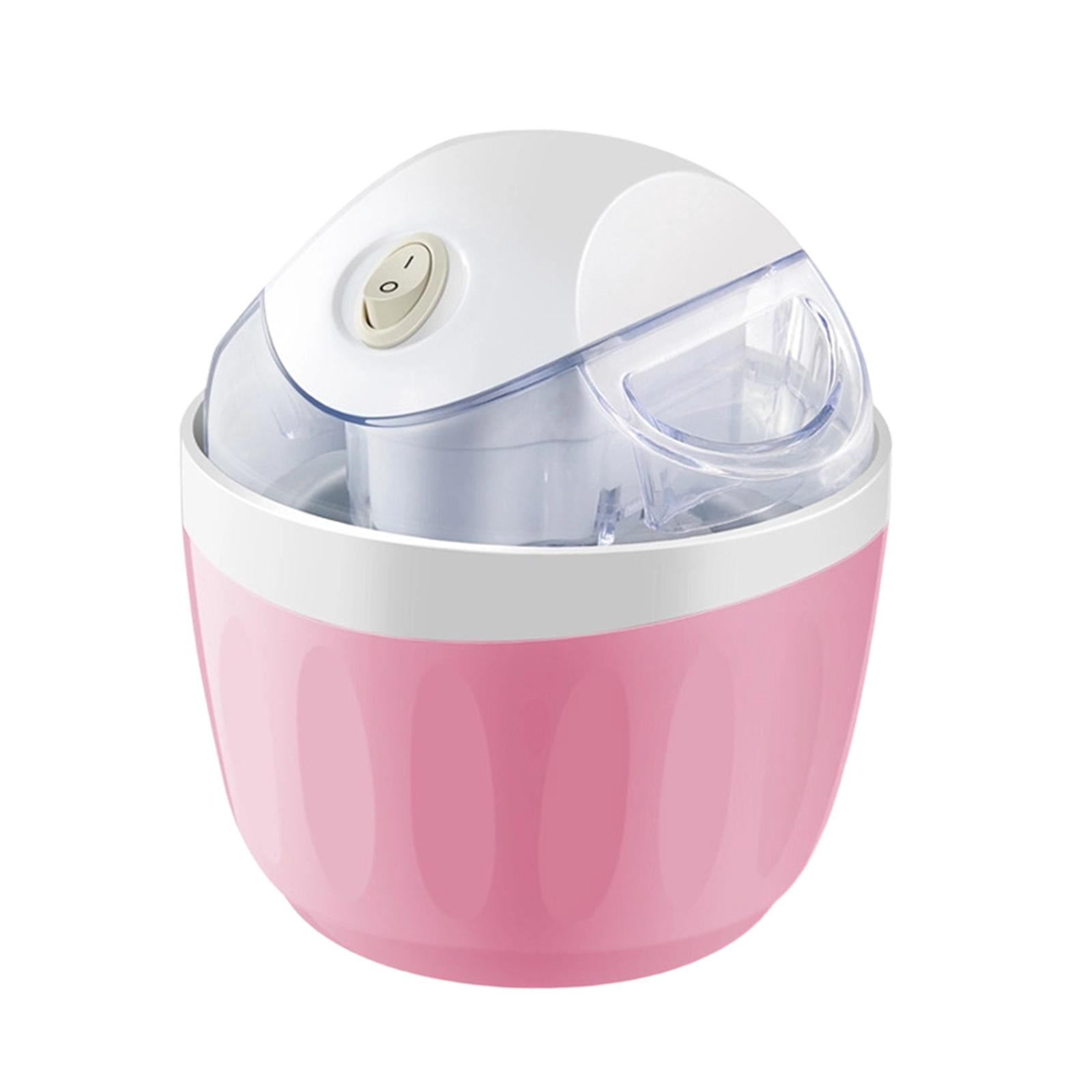 Fiocias Electric Ice Cream Maker Easy to Clean and Use Home Use Summer Dessert Maker Pink White