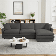 thumbnail image 3 of Rophefx 114.4" Modern L Shaped Sectional Sofa, Velvet Deep Seat Cloud Couches with Ottoman and Double Layer Cushion, 3 of 6