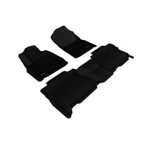 3D MAXpider Complete Set Custom Fit All-Weather Floor Mat for Select Toyota Tundra Crewmax Models - Kagu Rubber (Black)