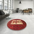 thumbnail image 4 of Ahgly Company Machine Washable Indoor Square Traditional Red Area Rugs, 4' Square, 4 of 7