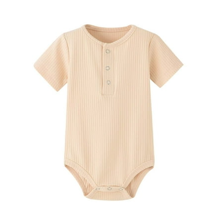 

MELDVDIB Baby Romper Toddler Newborn Baby Strip Ribbed Short-sleeved Romper Jumpsuit Gift on Clearance
