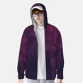 thumbnail image 2 of Balery Black Dark Blue Purple Sudadera ligera de manga larga con capucha y protección solar UPF 50+ para hombre y mujer, ideal para pesca y running-Small, 2 of 7