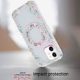 thumbnail image 6 of XPM for Apple iPhone 14 Pro Max Phone Case, Durable Fashion IMD Printed Design TPU Slim Shockproof Protective Case with Stylish Pattern Cover for iPhone 14 Pro Max (Green/Pink Floral), 6 of 6