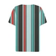 thumbnail image 5 of Raeneomay Button Down Shirts Loose Summer Tops for Women Women's Striped Printed Short Sleeved V-Neck Button Top Short Sleeved V-Neck Top/Shirt, 5 of 5