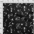 thumbnail image 3 of oneOone Tissu en Coton Flex Noir Abstrait pour Robe Tissu Imprimé au Mètre 40 Pouces de Large, 3 of 5