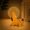 thumbnail image 2 of Eyfqtcs Lámpara De Mesa Led De Madera Con Forma De Wolfdog, Luz De Noche De Escritorio Para Estudio Interior De Salón, 2 of 9