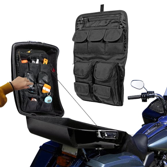 Mofun Tour Pack Pak Tapa Organizador Alforjas Tour Bolsa de Almacenamiento de Equipaje Compatible con Harley Touring FLT FLH 1999-2013