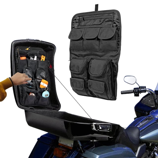 Mofun Tour Pack Pak Tapa Organizador Alforjas Tour Bolsa de Almacenamiento de Equipaje Compatible con Harley Touring FLT FLH 1999-2013