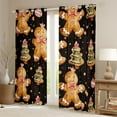 thumbnail image 2 of Manfei Princess Gingerbread Curtains Pack of 2 (42x84 Each), Watercolor Xmas Tree Curtains Blackout, Merry Christmas Living Room Curtains, Luxury Home Decor, 2 of 6