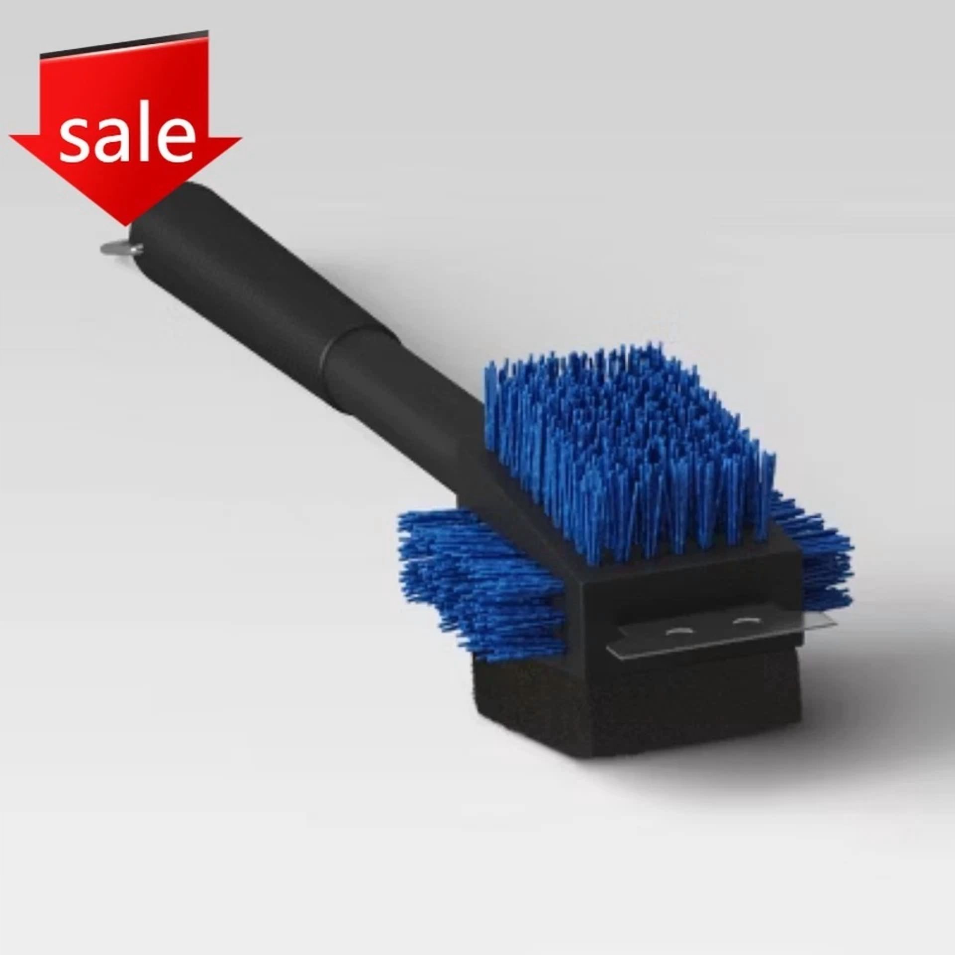 Room Essentials™ Grill Brush - Blue Nylon Bristles, Long Handle W/Scraper