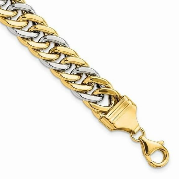 Primal Gold 14 Karat Two-Tone 8 Inch Curb Link Bracelet