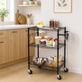 thumbnail image 6 of Hyper Tough 3-Tier New Multipurpose Rolling Cart, Black Color, 495lbs Load Capacity, 6 of 9