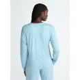 thumbnail image 4 of Joyspun Women's Cozy Lounge Collection Hacci Knit Sleep Top with Long Sleeves, Sizes XS-3X, 4 of 6