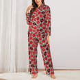 thumbnail image 3 of Wukai Cute Tomato Print Women's Pajama Set - Soft Long Sleeve Sleepwear for Comfort and Style-X-Large, 3 of 9