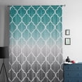 thumbnail image 5 of Teal Grey Ombre Morocco Pattern Semi Sheer Curtains Drapes for Living Room,Bedroom,French Doors Window 96 Inches Long,Modern Moroccan Geometric Rod Pocket Chiffon Curtain Drapery Voile Drape Panel, 5 of 6