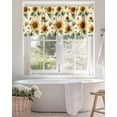 thumbnail image 4 of Curtain Valance for Windows,Watercolor Sunflower Spring Floral Kitchen Valances Rod Pocket Short Curtains,Pastoral Flower Farm Bee Window Treatment Panel for Bedroom Bathroom 54x18in, 4 of 9