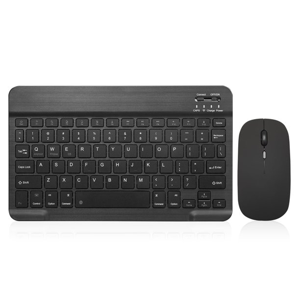 Teclado Bluetooth Guiheng ultradelgado recargable de 25 cm negro