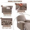 thumbnail image 4 of Lapalife 4 Pieces Stretch Velvet Recliner Covers, Soft Plush Recliner Chair Slipcover with Side Pockets Furniture Protector for Dogs Cats, 1 Pack, Taupe, 4 of 8