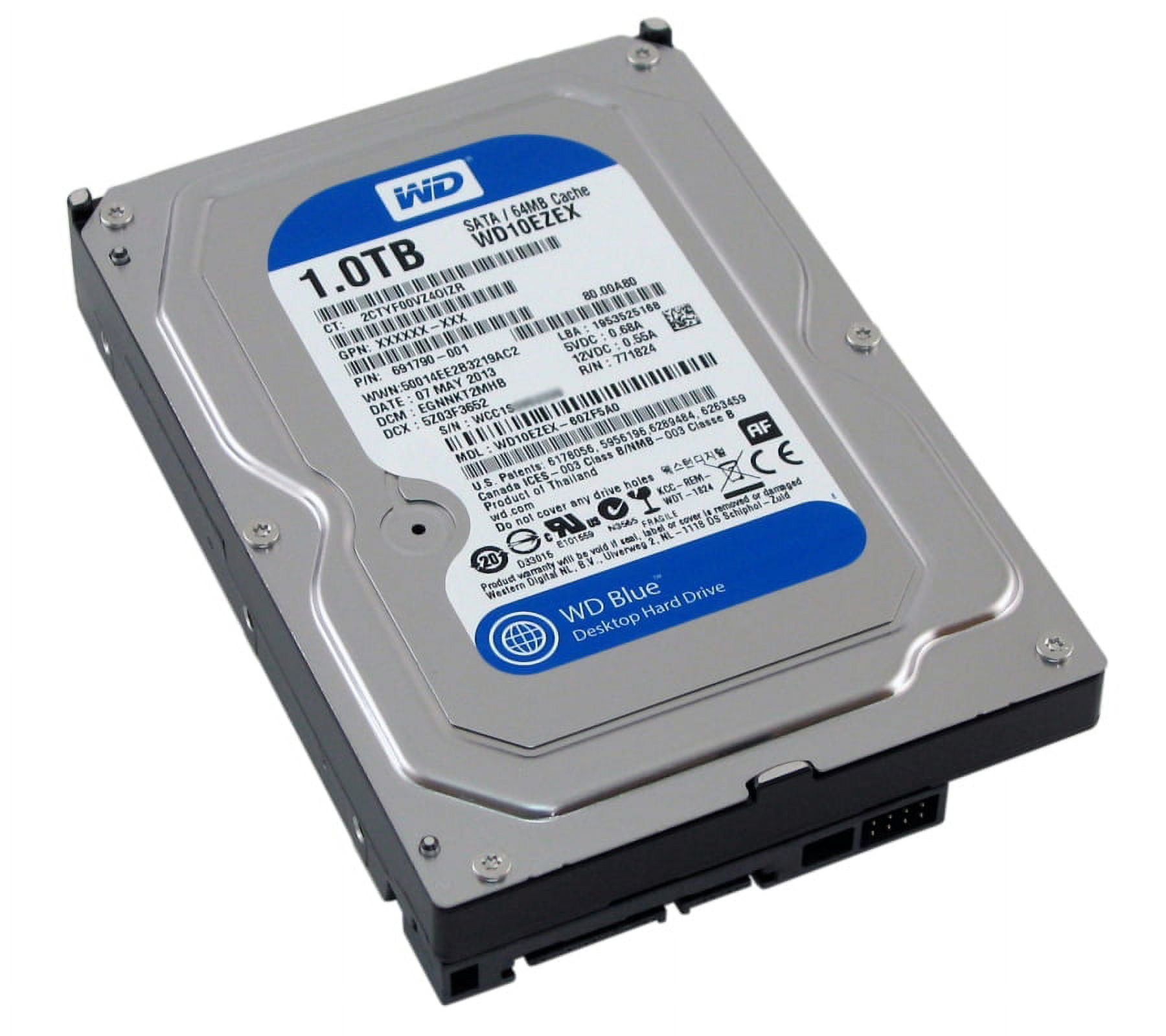 Western Digital WD Blue 1TB HDD - 7200 RPM, 64MB Cache, SATA 6.0GB