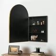 thumbnail image 4 of 36"x24" Iron Arched Bathroom Mirror Cabinet,Gold, 4 of 7