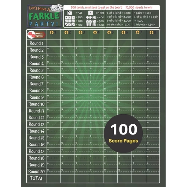 Let's Have A FARKLE Party! : Farkle Score Sheets 100 pages for Farkle ...