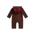 thumbnail image 3 of Gureui Baby Christmas Jumpsuit, Reindeer Hooded Long Sleeves Romper with Buttons, 3 of 8