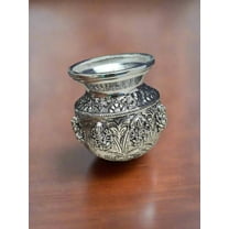 german silver antique finish ashtalashmi kalash for housewarming pooja/ varalakshmi pooja/ diwali