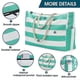 thumbnail image 2 of Women Striped Large Capacity Beach Bag Waterproof Travel Tote Bag Zipper Beach Bag, 2 of 3