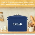 thumbnail image 6 of Bread Box for Kitchen Countertop, Vesteel Metal Bread Bin Holder for Modern Classic Farmhouse, Extra Large & High Capacity Storage Container - 13" x 9.8" x 7.3" - Holds 2+ Loaves, Navy Blue, 6 of 7