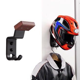 custom motorcycle helmet rack NANAGIFTREE Holder Wall Mount, Solid Wood and Metal Helmet with 4 Glove Clips, Motorcycle Accessories Gear Storage Organizer for Entryway or Garage, Brown : Automotive perfect for renters or anyone who cant drill into their walls Custom Metal Motorcycle Helmet Holder