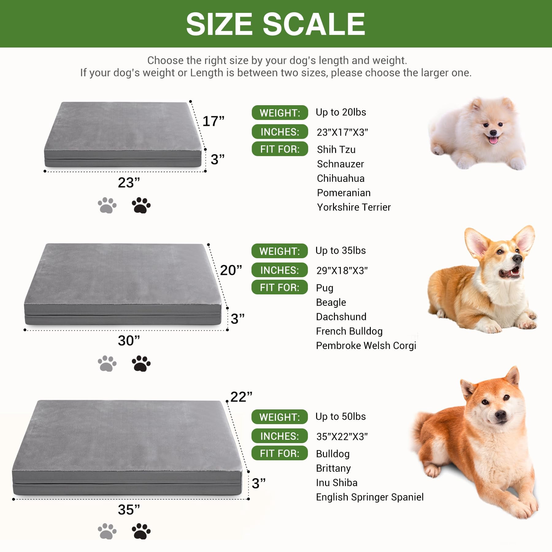 Waterproof Dog Bed Medium Size  Outdoor Washable Crate Pad 30 Inch Foam Pet With Removable Cover Reversible Anti-slip Kennel 29"x18" Gray