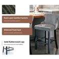 thumbnail image 5 of EHANCIS Set of 2 Counter Height Bar Stools, Modern Velvet Upholstered Counter Chair with Backrests, Home Kitchen Island Leisure Chairs with Solid Wood Legs(Gray ), 5 of 6