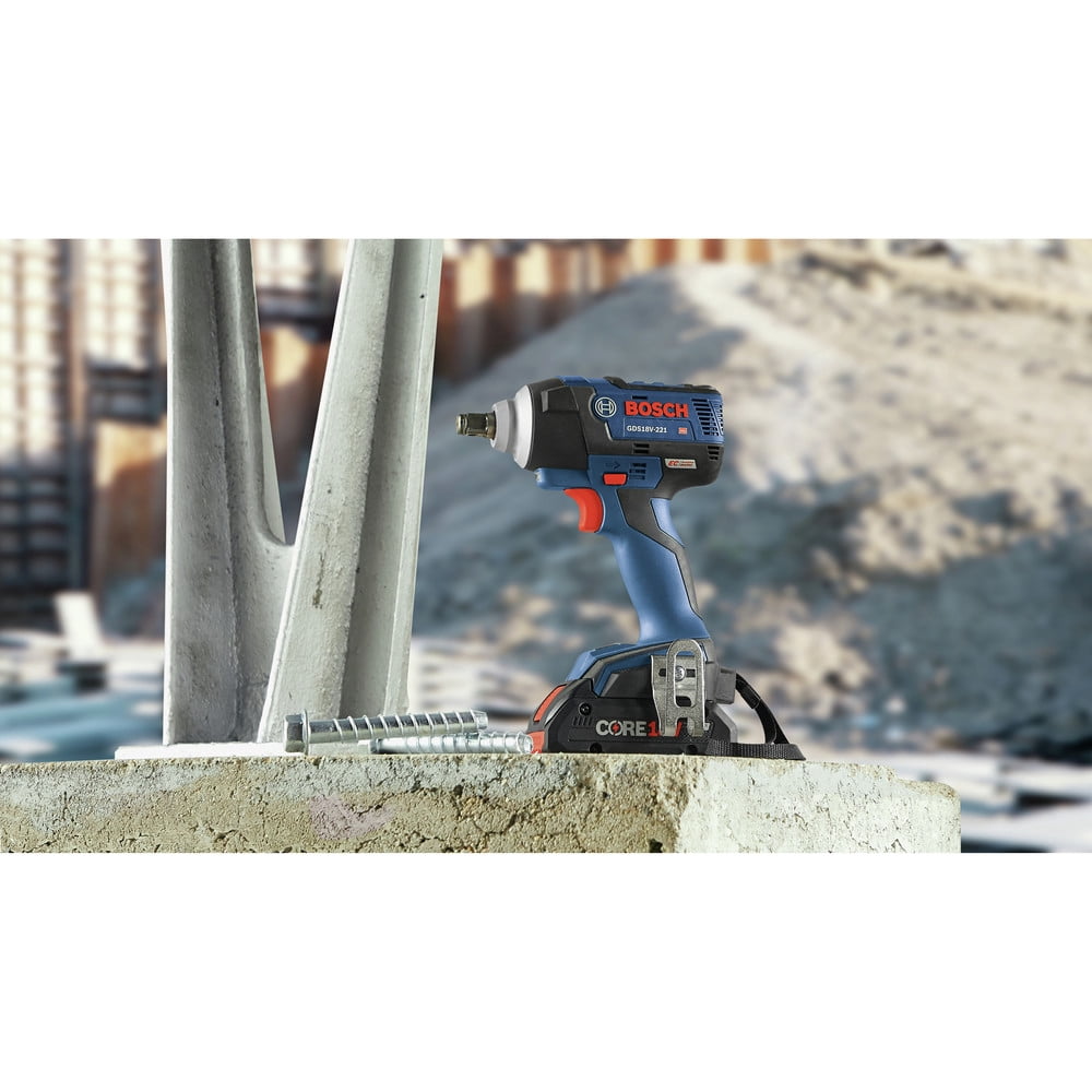 Restored Premium Bosch GDS18V-221B25-RT 18V EC Brushless Lithium-Ion 1/2 in. Cordless Impact Wrench Kit (4 Ah) (Refurbished)