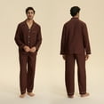 thumbnail image 2 of Couple's lightweight boyfriend-style long-sleeved button-down cloud-textured pajama set, 2 of 5