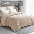 thumbnail image 2 of Exclusivo Mezcla King Size Jacquard Weave Wave Pattern Flannel Fleece Velvet Plush Bed Blanket as Bedspread/Coverlet/Bed Cover (90" x 104", Camel), 2 of 7