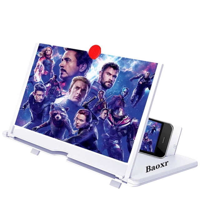 Amplificador de visualización 3D, proyector amplificador HD para películas, vídeos y juegos. Soporte plegable para teléfono con amplificador de visualización para todos los teléfonos inteligentes