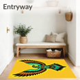 thumbnail image 3 of ODIKA 2'x3' Machine Washable Non-Slip Area Rug, Soaring Crest Design Entry with Wing Details High Traffic Rug, Yellow, 671463, 3 of 7