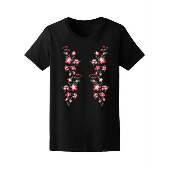 Beautiful Flowers Butterfly T-Shirt Women -Image by Shutterstock, Female Large