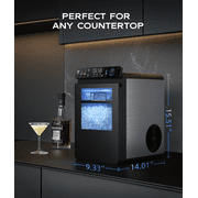 Ecozy Chillio Nugget Ice Maker Countertop with App Control, Smart Pebble Sonic Ice Machine, 44LBS/24H Soft Chewable Pellet Ice