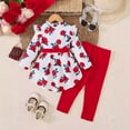 thumbnail image 5 of Gvdentm Baby Girl Clothes 12 Months Toddler Girl Outfits Ruffle Shirt Pants Cute Outfit Set Baby Girl Fall Winter Clothes(Red,4-5 Years), 5 of 8