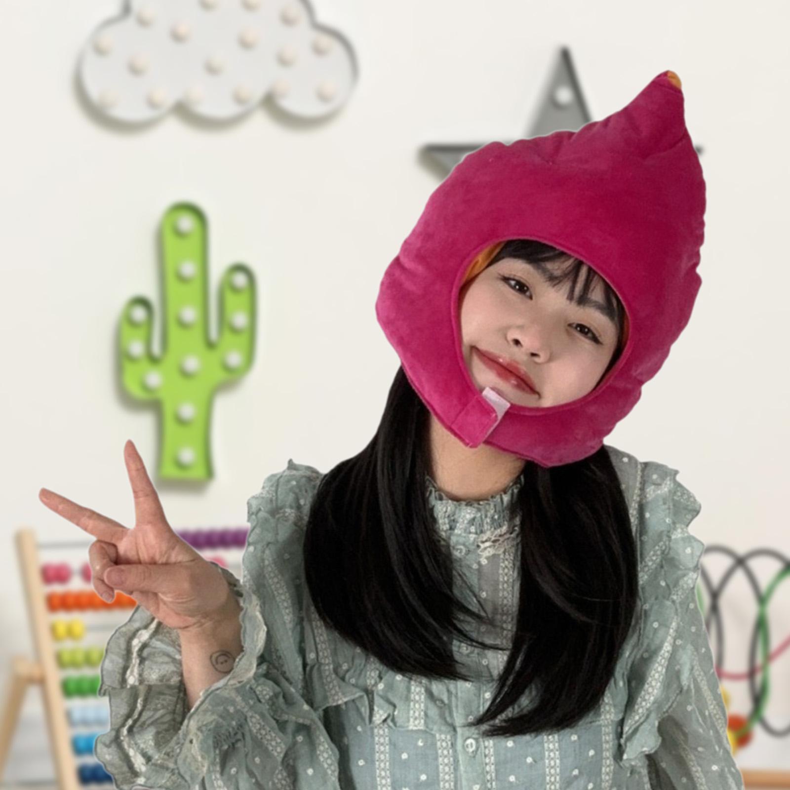 FVDPWYE Plush Headgear Cartoon Creative Ski Hood Funny Lovely Party Food Cosplay Costume