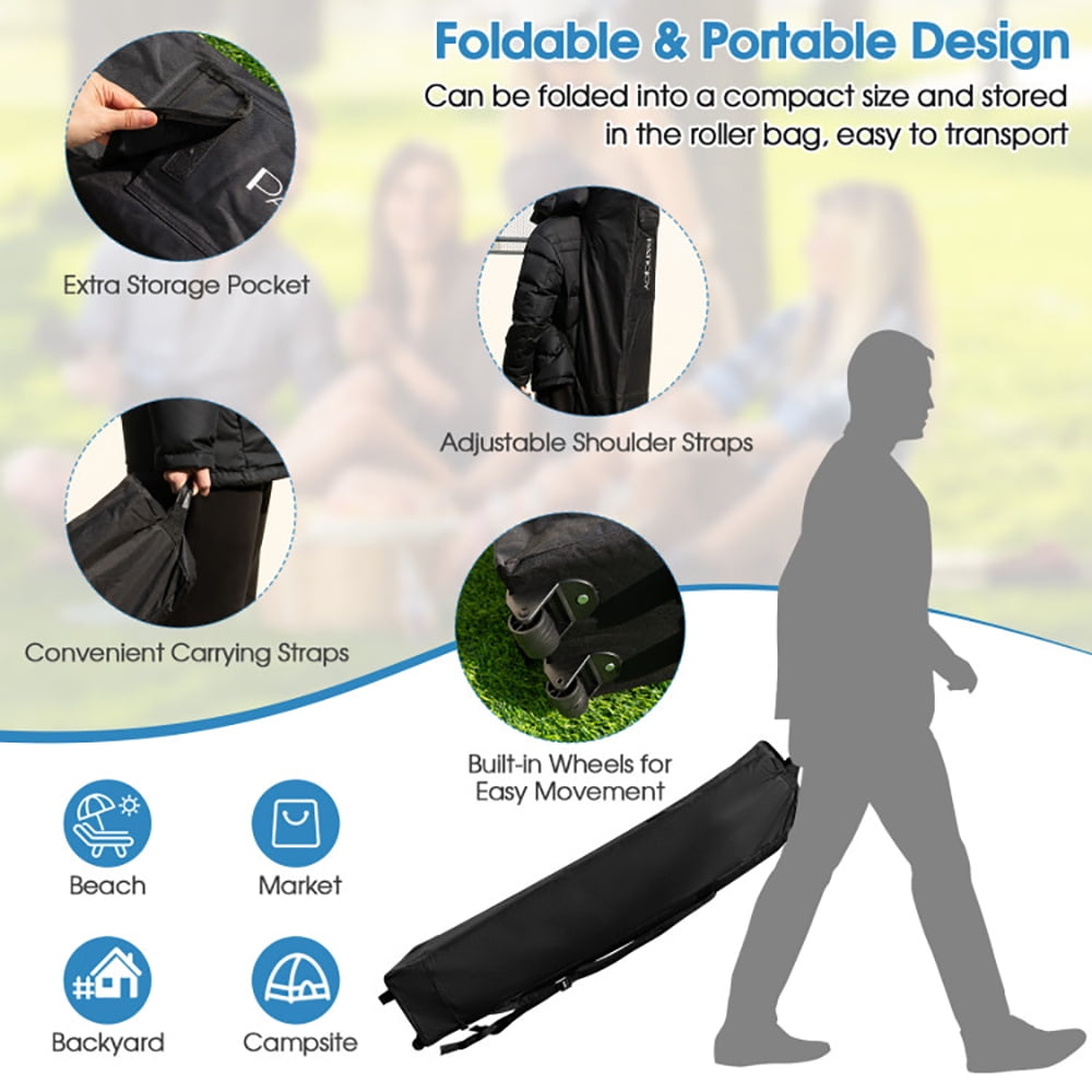 Aimee Lii 10 x 10 Feet Pop Up Canopy with with Mesh Sidewalls and Roller Bag, Backyard Canopy Gazebo for Party Camping BBQ Events, Blue Aimee Lii 10 x 10 Feet Pop Up Canopy with with Mesh Sidewalls and Roller Bag, Backyard Canopy Gazebo for Party Camping BBQ Events, Blue