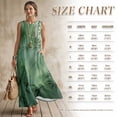 thumbnail image 7 of Xoenoiee Dark Green Tree Leaf Print Cotton Linen Summer Dresses for Women Hawaiian Crewneck Maxi Dress Beach Vacation Clothes Ankle-Length Sleeveless Boho Sundress with Side Pockets, Size S, 7 of 7