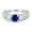 Blue Sapphire CZ, variant on Vintage Style Wedding Ring CZ 925 Sterling Silver Size 10