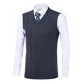 thumbnail image 4 of JTieacloth Lightweight Sweater Vest Men's Sweater Vest Slim Fit V Neck Sleeveless Pullover Casual Warm Layering Piece For Everyday Wear And Outdoor Activities(Gray), 4 of 4