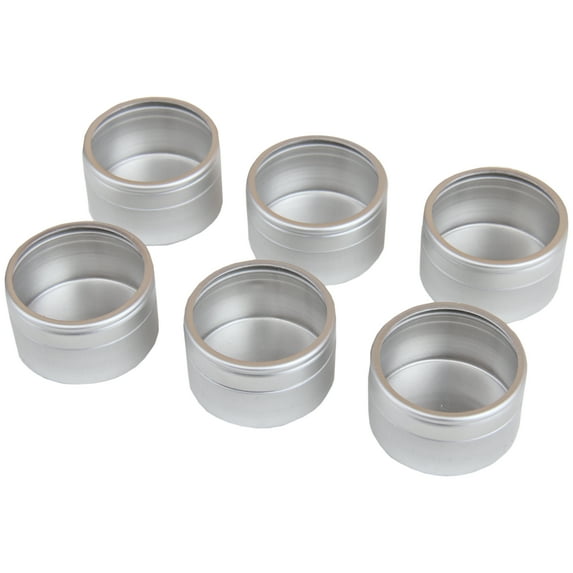Threadart Round Aluminum Storage Tin for Sequins & Rhinestones - 20G - Set of 6 Tins